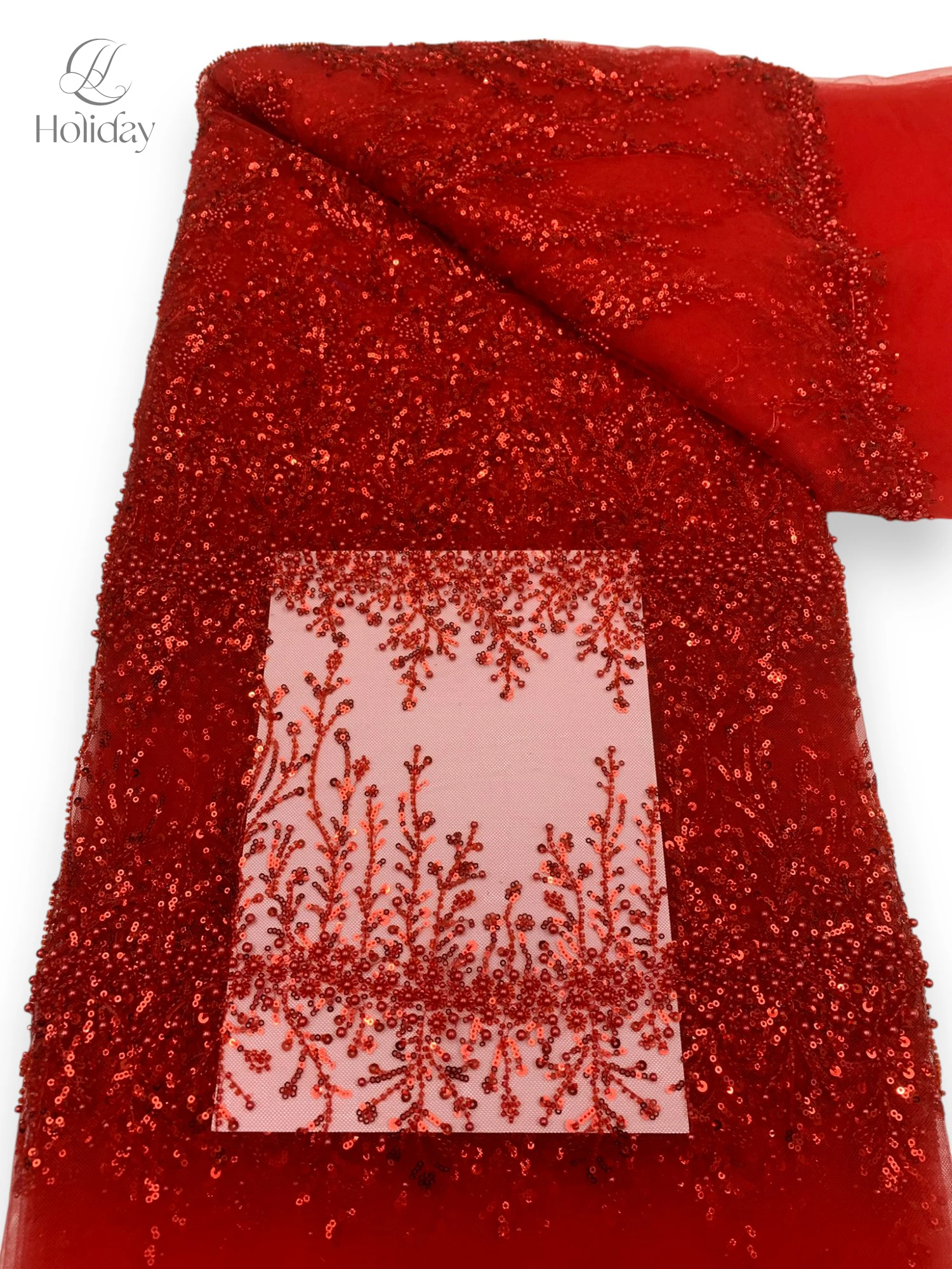 

5 Yards 2025 African lace fabric French luxury sequin bead mesh lace fabric Nigerian women's evening dress