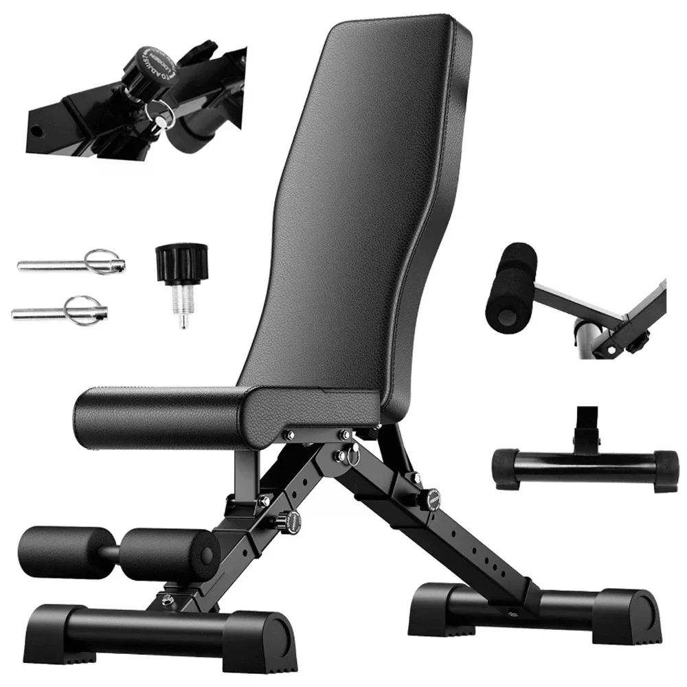 Weight Bench Home Gym Equipment ,Basic Weight Bench For Home Gym, Adjustable Workout Bench With 8 Backrests, 1000LBS Weight Capacity For Bench Exercise, Foldable Workout Weight Bench Press For Full Body Strength Training,Maximum Weight 1000 Lbs