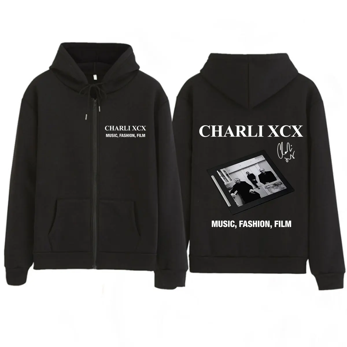 CHARLI XCX Album Musik, Mode, Film Tour 2026 Print Zipper Hoodie Herren Damen Mode Locker Lässige Reißverschlussjacke Sweatshirt – Detail 2