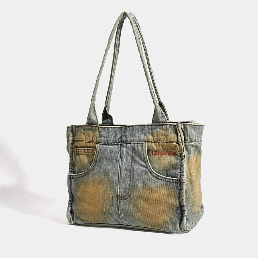 New Fashion Good Shape Denim Tote Commuter Large Capacity Shoulder Underarm Lazy Woven Bag