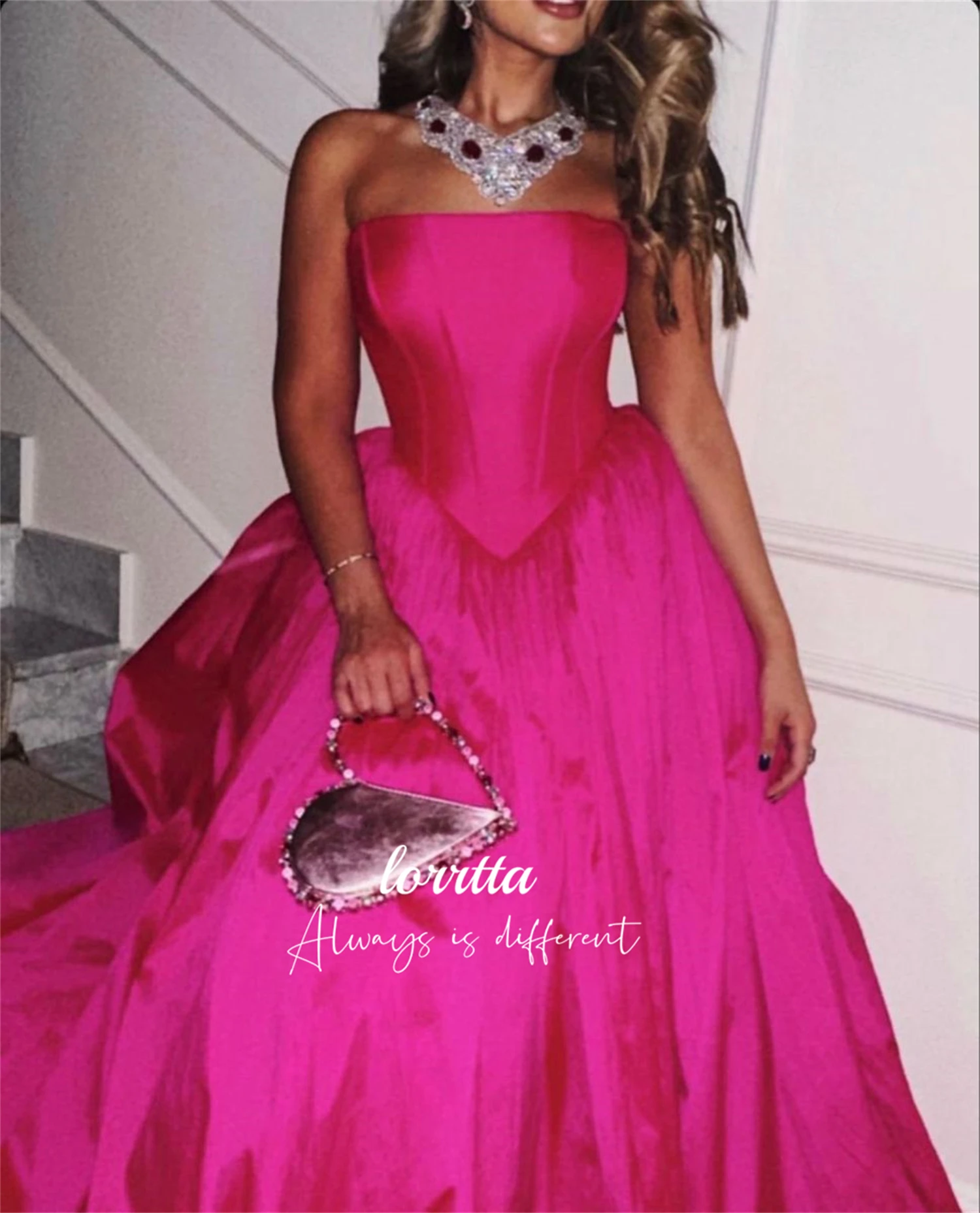 Ball Gown Birthday Party Rose Red Grace Satin Line A Gala Dresses Customized Saudi Evening Long Wedding Dress Cocktail Luxury