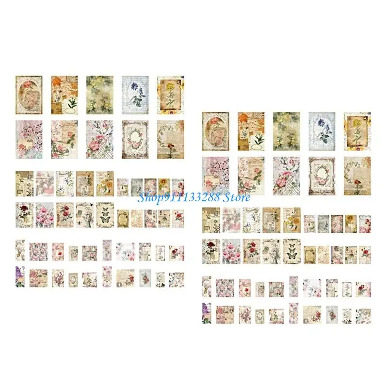 G88D Flower Plouse Paper Paper Scrapbooking Paper for Journal Photo Album