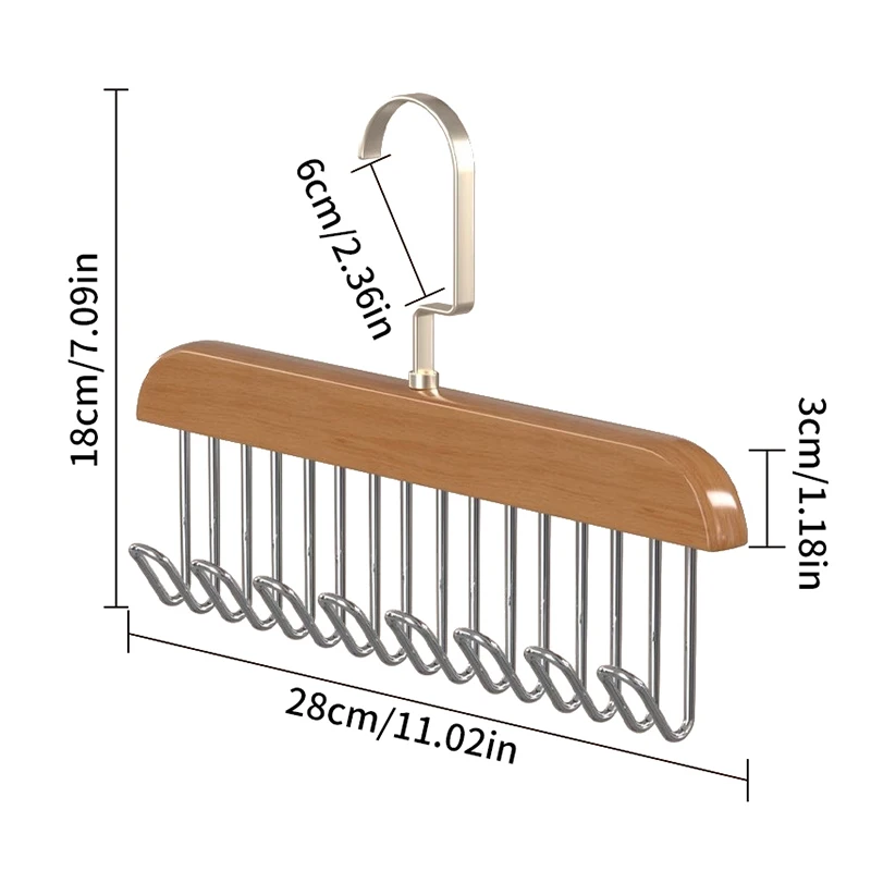 Cintre de rangement multifonctionnel 8 en 1, support en bois pour vêtements, ceinture, fournitures de Cisco