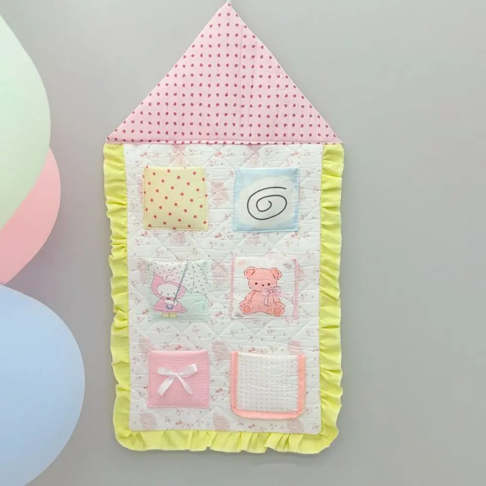 Cute Cartoon Strawberry Hanging Bag Wall-mounted Large Capacity Storage Bag Space Saving High Aesthetic Value Hanging Organizer