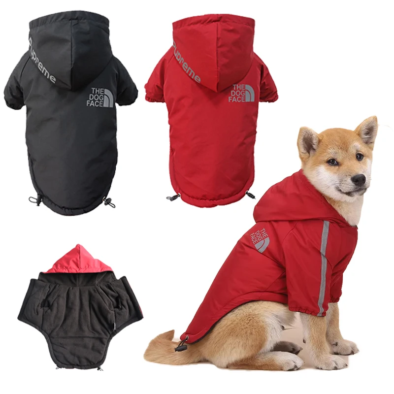 Waterproof Dogs Clothes Winter Warm Coat For Small Medium Dogs Chihuahua French Bulldog Reflective Hoodie Outfit Pet Clothing