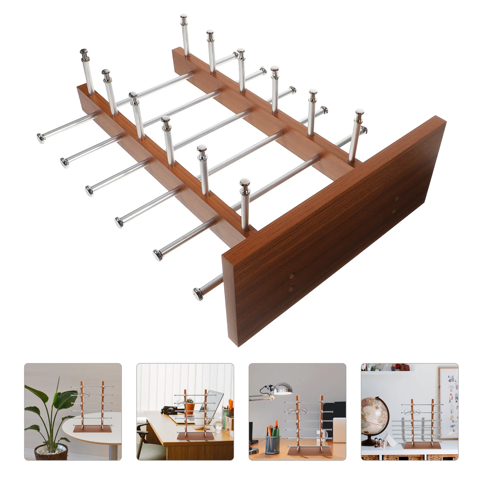 Vintage Sunglasses Rack Sunglasses Display Stand Frame Glasses Holder Organizer Wood Multi Layer Glasses Storage Display Bracket