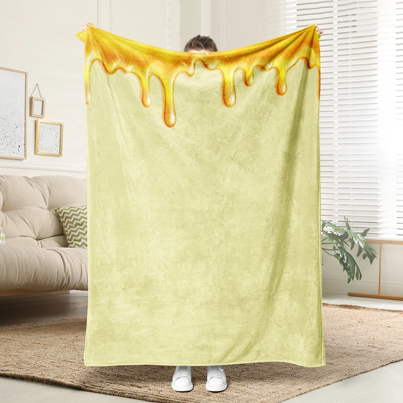 

Honey Drip Blanket Soft Flannel Throw Sofa Bed Decor Warm Cozy Gift for Kids Adults Home Use