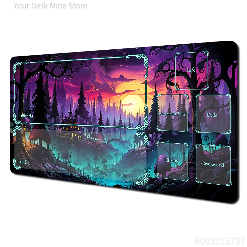 Mysterious Forest Secret Realm MTG Playmat  Magic Card Battle Mat Non-Slip Durable Stitched Edge Tabletop Playmat