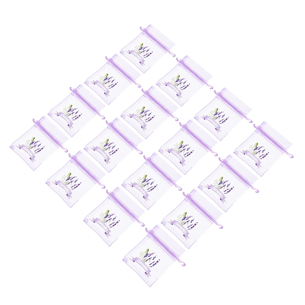 

50Pcs Lavender Drawstring Sachet Bags Purple Organza Small Mesh Pouches for Wedding Party Favor Dried Flower Storage Decorative