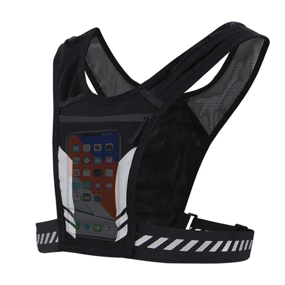 Bolsa reflectante para teléfono móvil, bolsa de malla transpirable para botella de agua, ligera, elástica, para mujeres y hombres, gran capacidad para bicicleta al aire libre