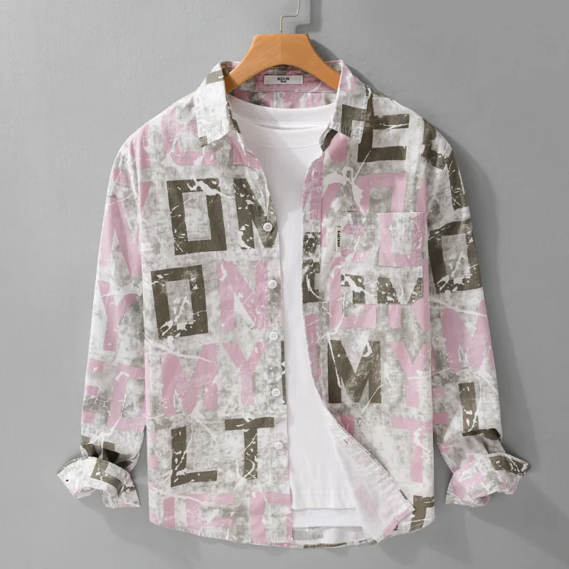 Spring and Autumn Men's Fashion Japanese Long sleeved Shirt Versatile Light Mature Casual Loose Popular Youth Fashion Shirt