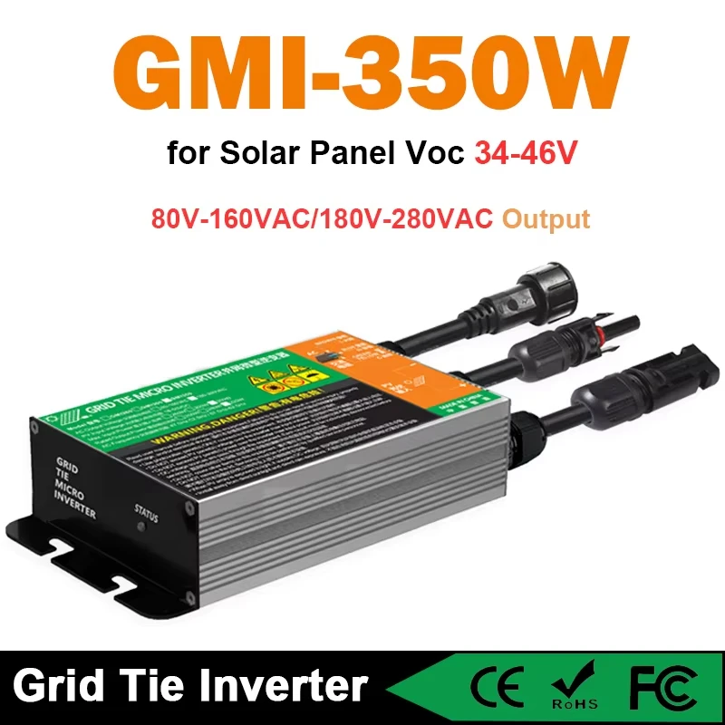 Y&H Grid Tie Inverter 300W 350W 500W 600W 700W MPPT Micro Inverter Solar PV Grid Tie Systeem Ingang DC18V-60V Uitgang AC220V