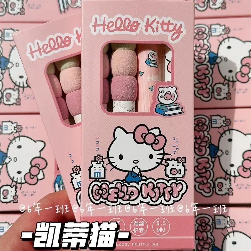 4pcs Hello Kitty Kawaii Sanrio Anime Student Exam Brush Quick Dry 0.5 Neutral Pen Cute Cartoon Children Pencil Gifts for Kids