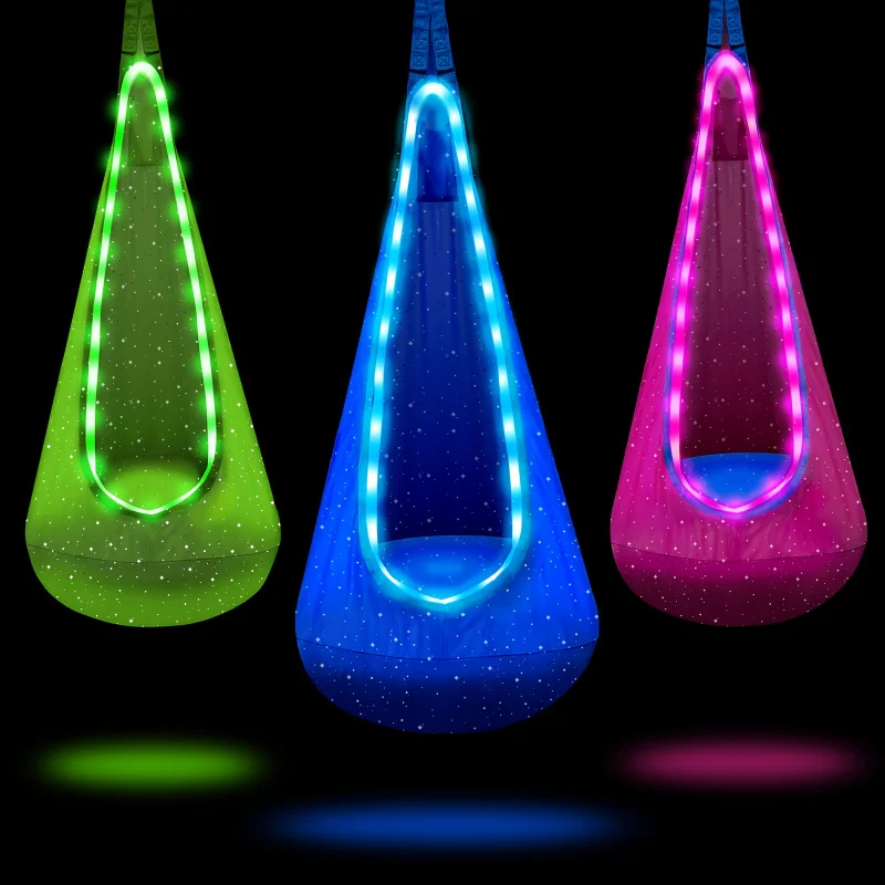 

Swing，Hammock，Rocking Chair Set | With Air Pillow And Installation Kit，Various Color-Changing Lights，Outdoor Supplies