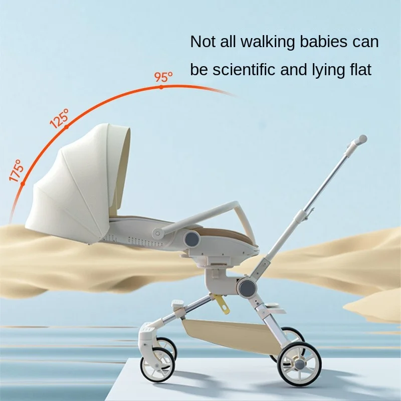Bi-directional Baby Stroller Foldable Sitting Lying High Landscape Four Wheel Anti Roll Portable Baby Stroller Baby Stroller Hot