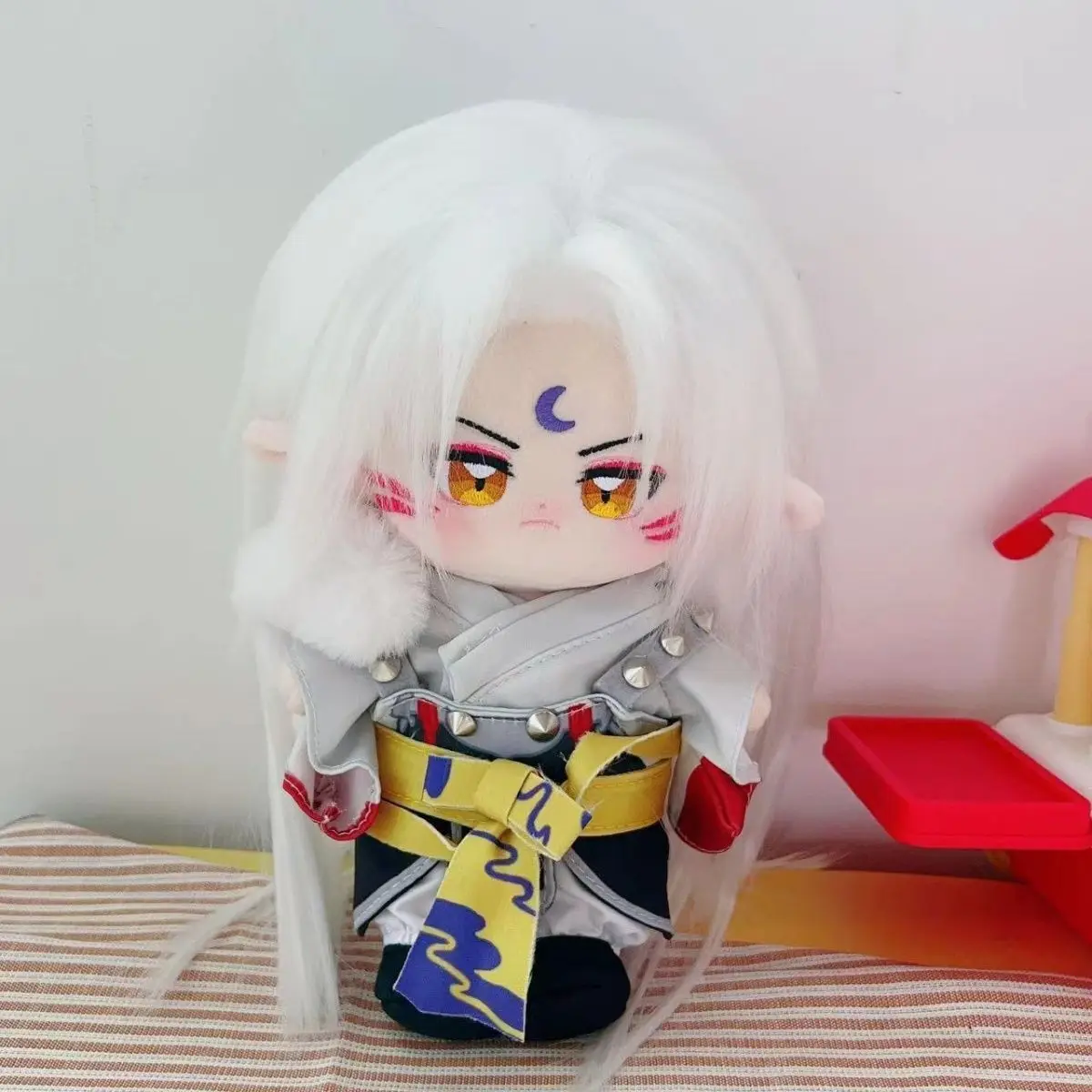 Anime Inuyasha 20cm Sesshoumaru Pluszowa Lalka Śliczna Kreskówka Cosplay Przebranie Bawełniana Lalka Wymiana Ciała Wypchana Zabawka Prezent Urodzinowy