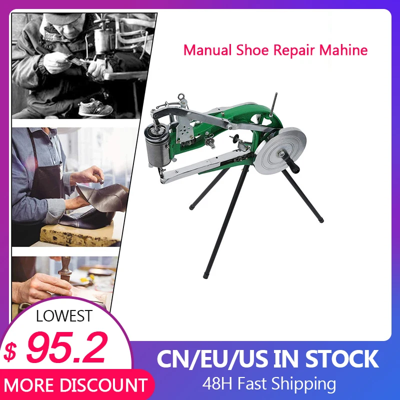 Cobbler Manual Shoe Repair Machine, Dual Cotton Nylon Line, Shoe Sewing, Shoes, Bags, Cloth, Leather Goods, Mending