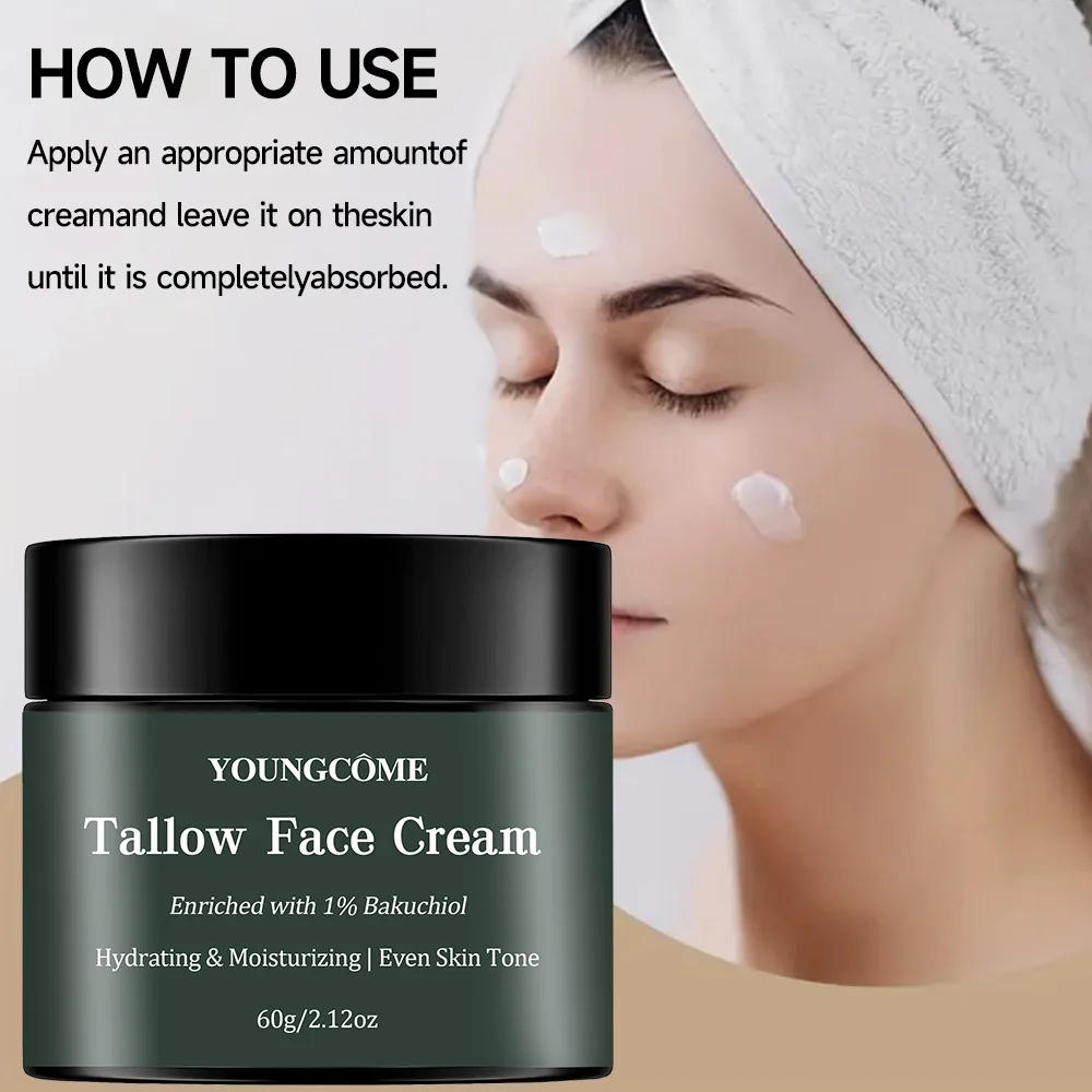 Grass Fed Grass Finished Whipped Vanilla Beef Tallow Moisturizer,Anti-Wrinkle Moisturizing Anti-Aging Shrink Pores Whitening