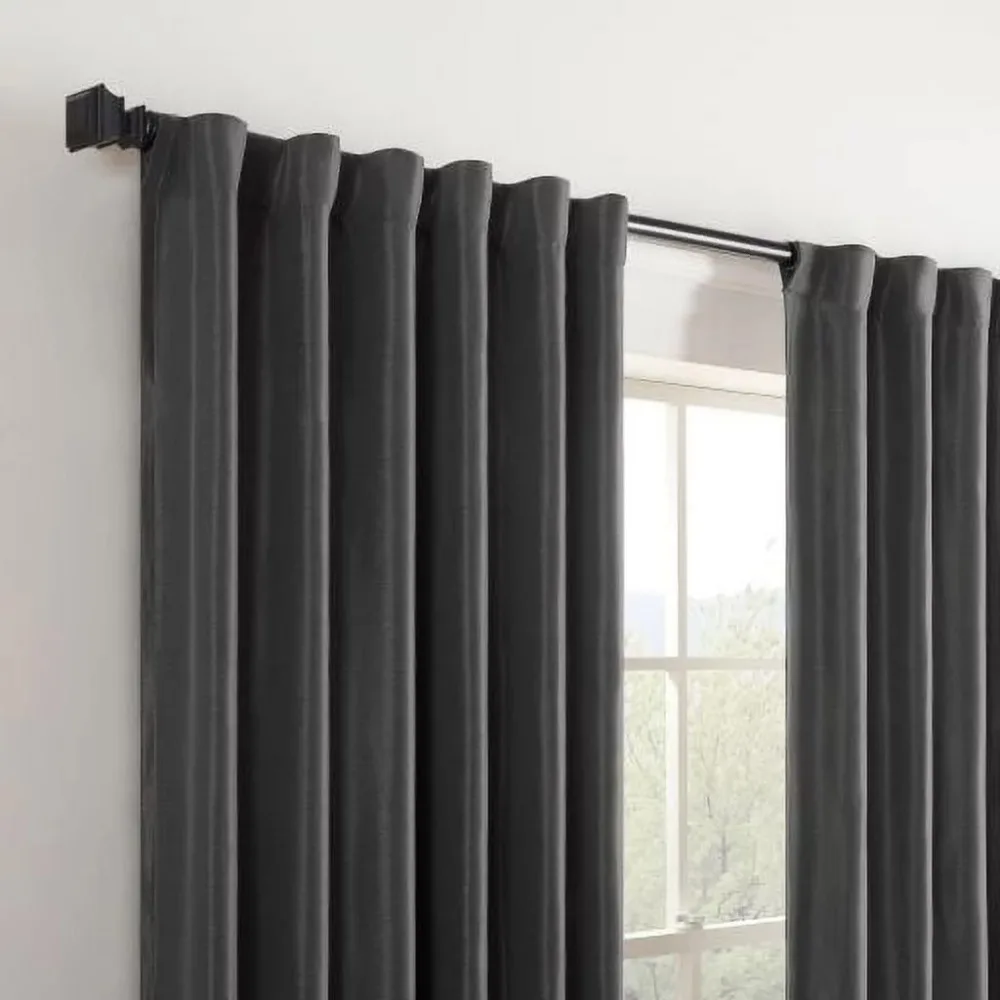 Curtains Solid Color Room Darkening Rod Pocket Back Tab Window Curtain Panel Blackout Curtains for Bedrooms Tulle Living Bedroom