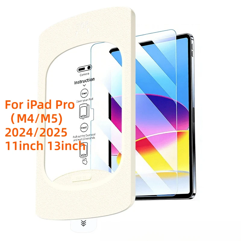 For iPad pro M5/M4 Screen Protector 2025/2024 11-13 Inch Tempered Glass HD Clarity Easy Install Scratch Resistant Bubble-Free