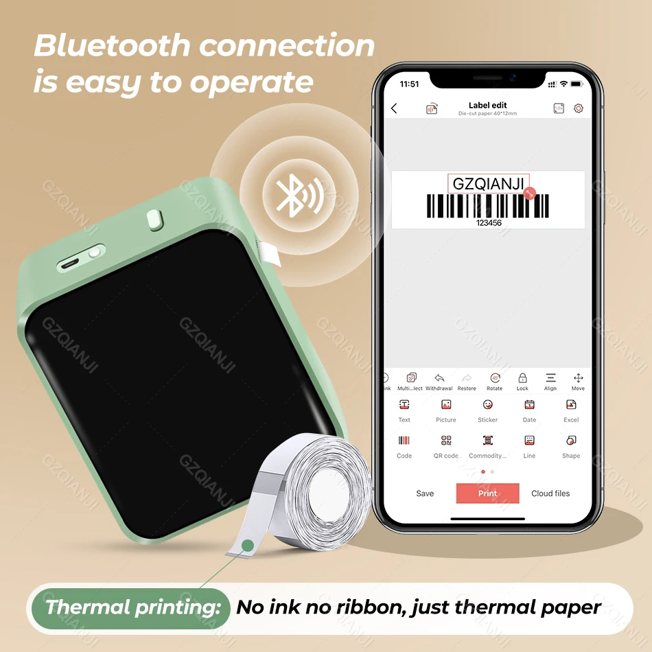 Imagem -02 - Impressora de Etiquetas Térmica P15 Máquina de Etiquetas sem Fio Bluetooth Label Maker Impermeável Semelhante Como D11 D110 D101