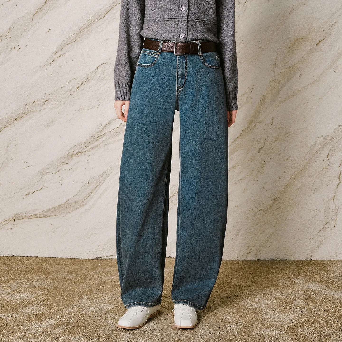 TOYOUTH Women Jeans 2026 Winter New Mid Rise Stretch Curved Leg Brushed Fleece Pear Shape Long Pants