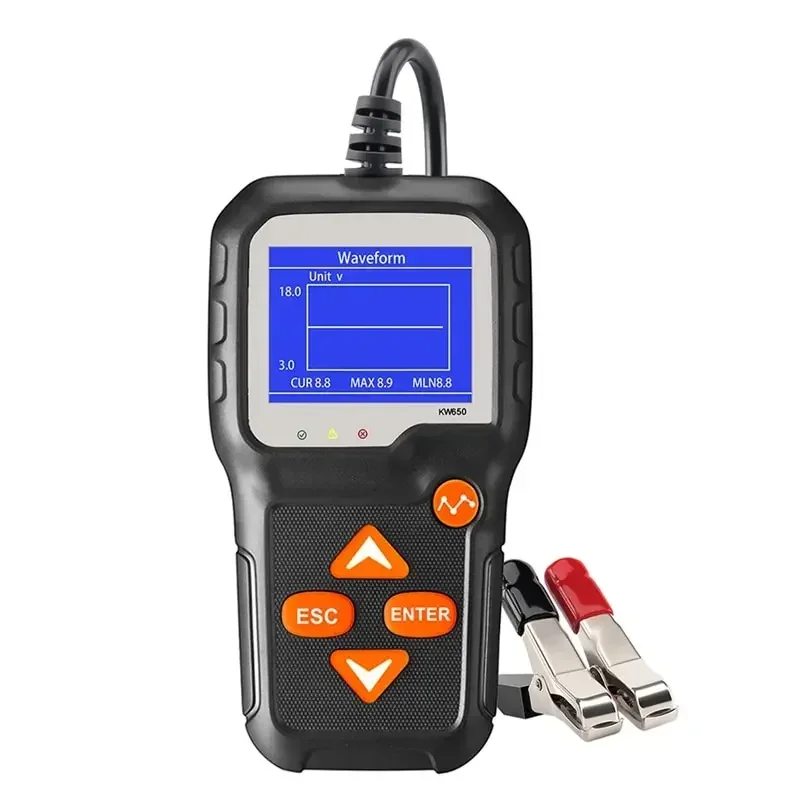 KW650 Battery Tester High Precision Color Screen 6V to 12V Car Motorcycle Battery Car Lawn Mower Imported Chip Battery Tester