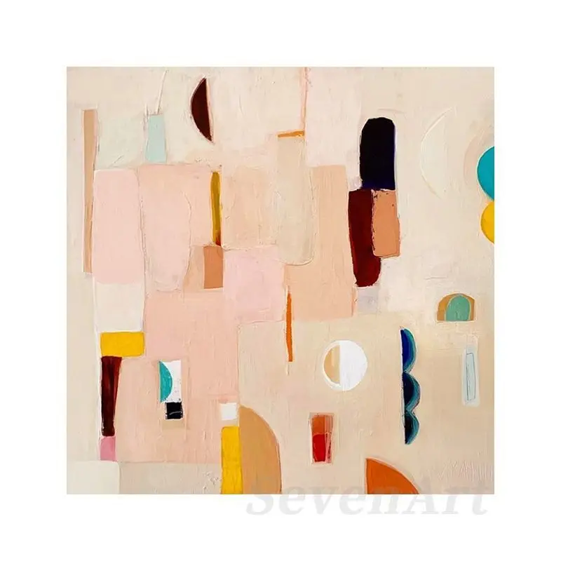 Morandi color abstract hand-painted oil painting, entrance decoration painting, living room wall painting, bedroom French style