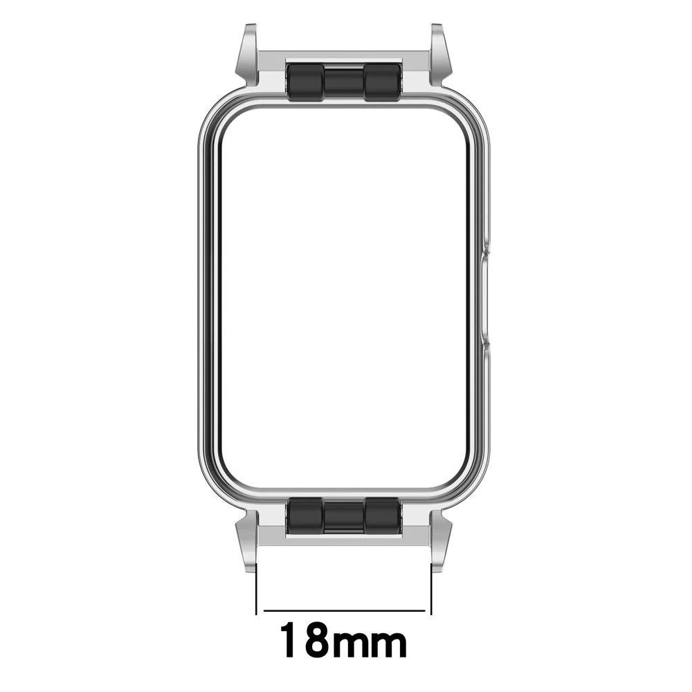 Couverture de boîtier en métal pour Samsung Galaxy Fit3 cadre SM-R390 haute qualité montre intelligente accessoires de protection allergique 18mm largeur sangle