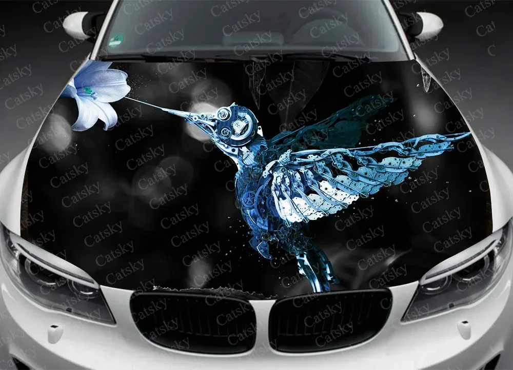 Steampunk Colck Car Hood Vinyl Stickers Wrap Vinyl Film Engine Cover Decals Sticker Car Auto Accessories