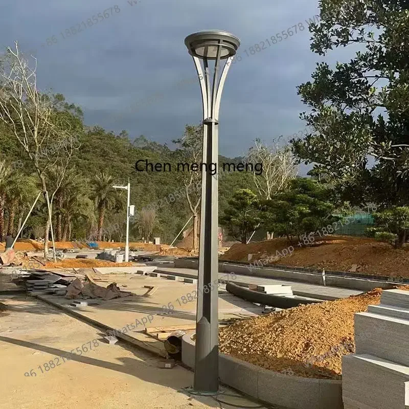 G153 3.5M جولة في الهواء الطلق LED حديقة الخفيفة الحديثة المناظر الطبيعية الخلابة الفولاذ المقاوم للصدأ الطريق المناظر الطبيعية الخفيفة