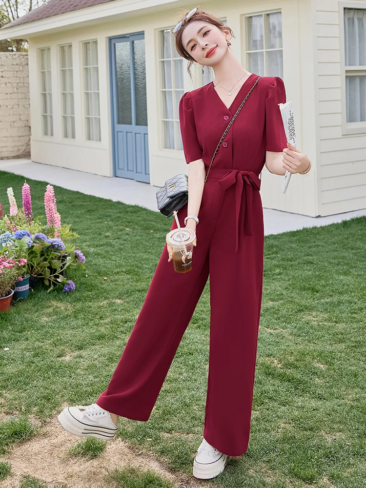 

Высококачественные женские летние брюки 2023, новые широкие цельные брюки, модные молодежные утягивающие брюки с высокой талией, длинное полиэфирное волокно