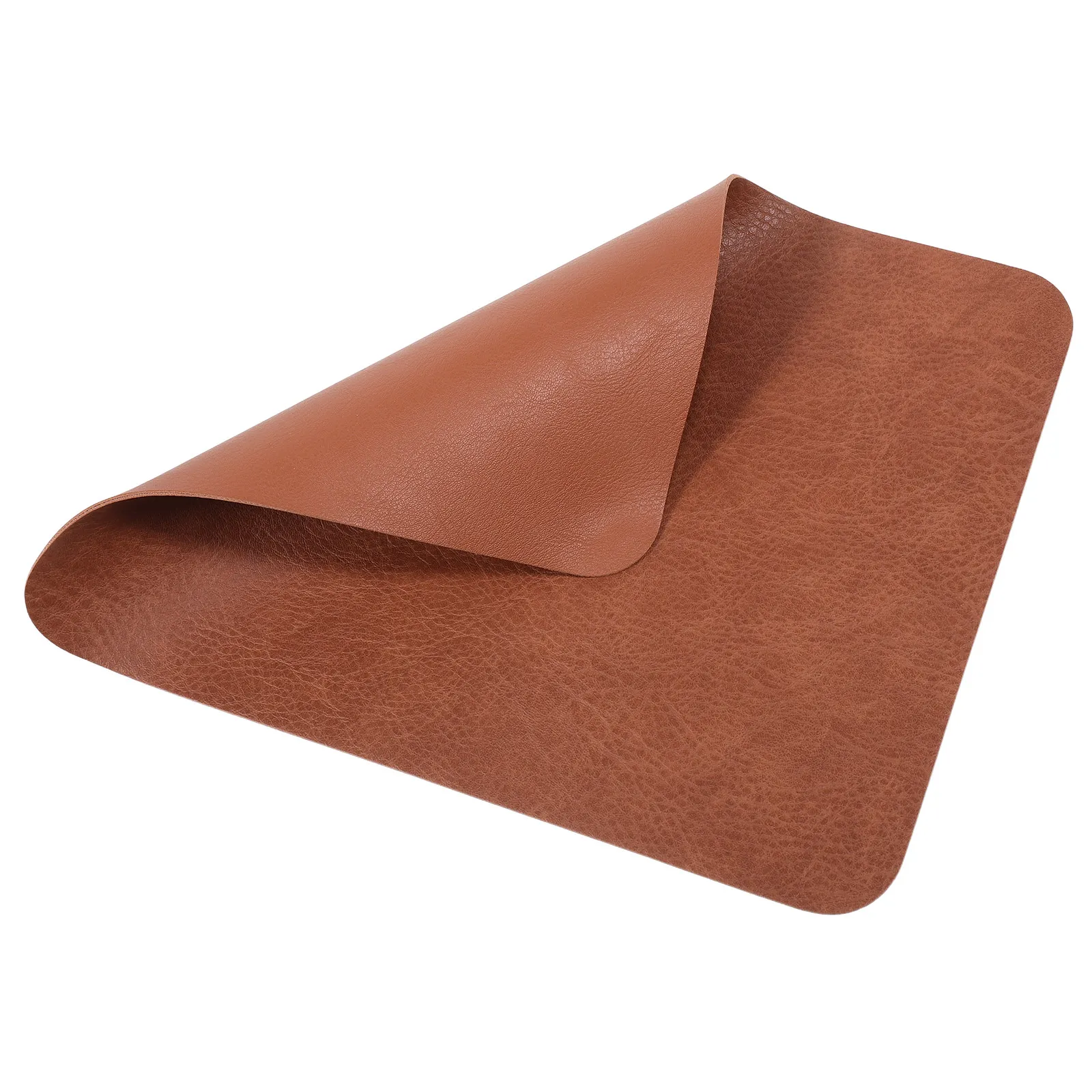 Waterproof Vintage Faux Mouse Pad Brown Non Slip Desk Mat 26x21 Cm Office Laptop Gaming Mousepad Work School