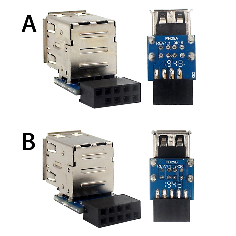Connector Compatibility Computer Motherboard Header Adapter USB2.0 9Pin/10P Adapter Converter Desktop Motherboard Accessories