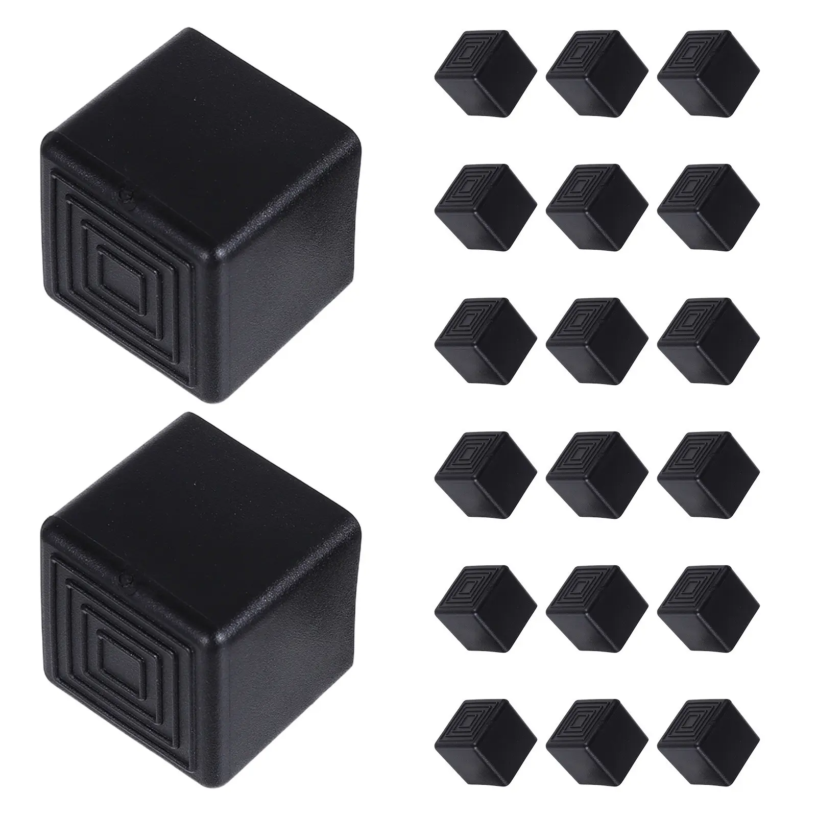 40Pcs Square Chair Leg Covers 1 Inch Non Slip Furniture Leg Caps Floor Protectors Pads Kitchen Table Bed Sofa Furniture Stoppers