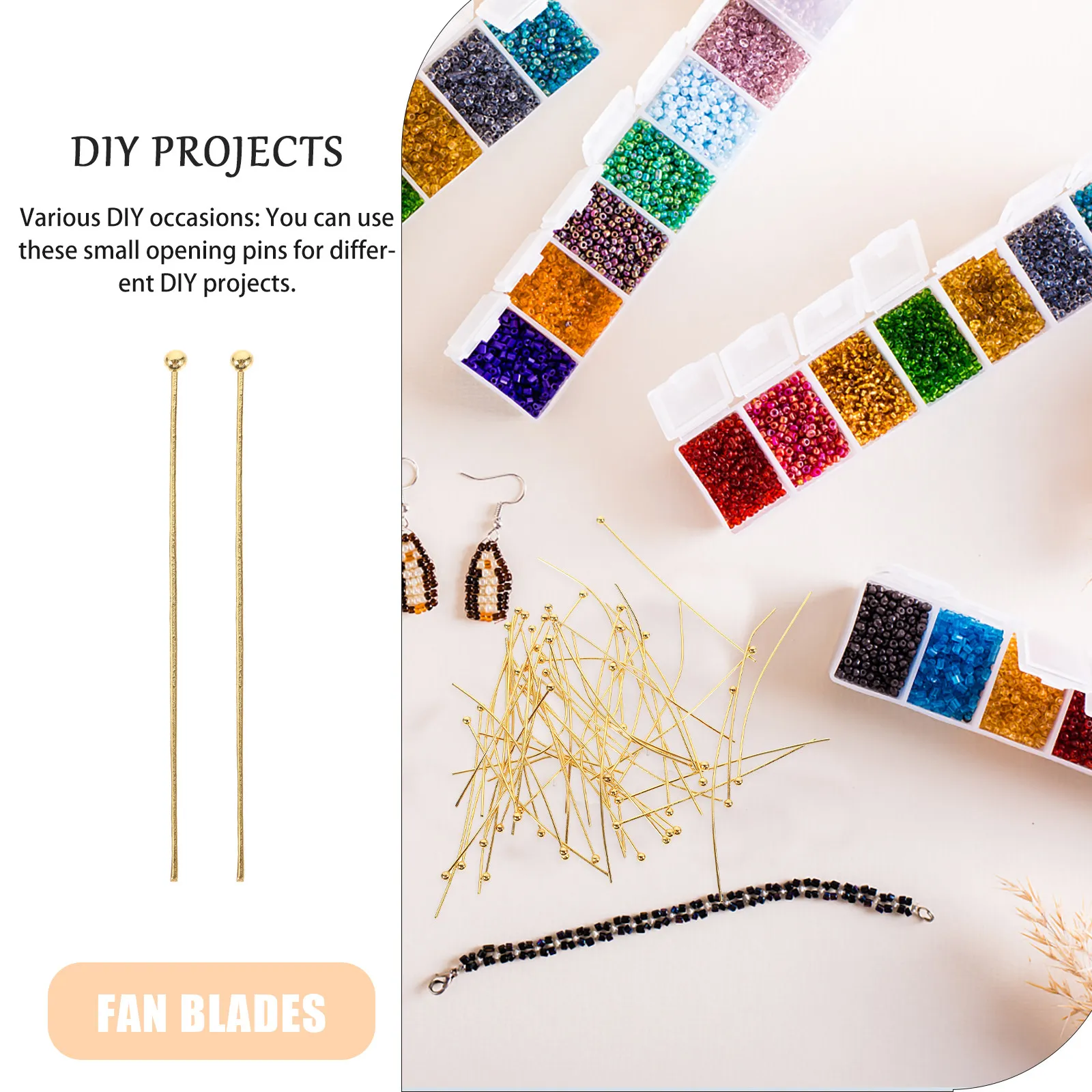 

50Pcs Jewelry Head Pins Ball Tip DIY Craft Supplies for Earring Necklace Bracelet Making Accessories Pins Earring Supply