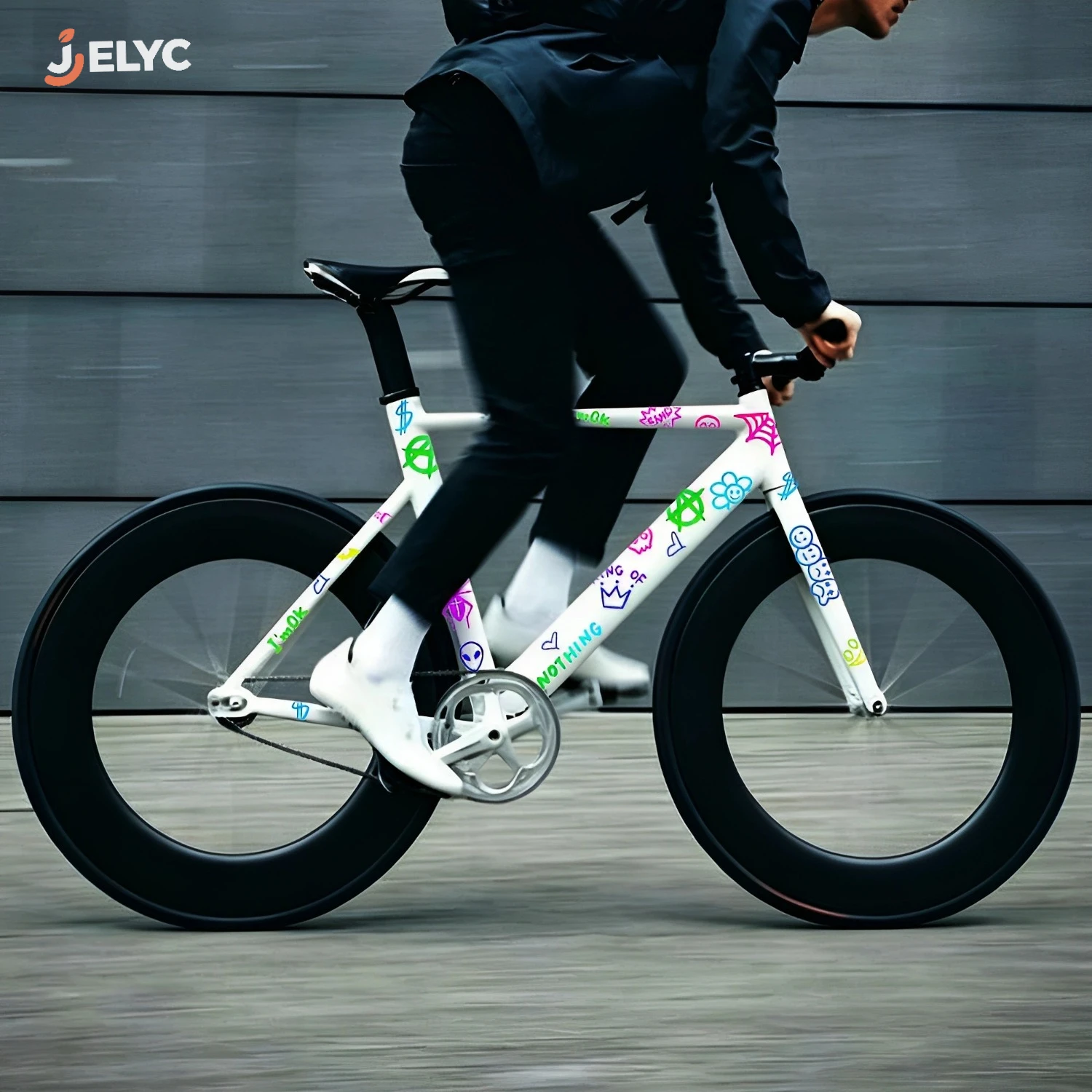 22Pcs Gradient Anime Bicycle Frame Stickers Waterproof Sunscreen Scratch Resistant Self Adhesive Decals for MTB Road Bike