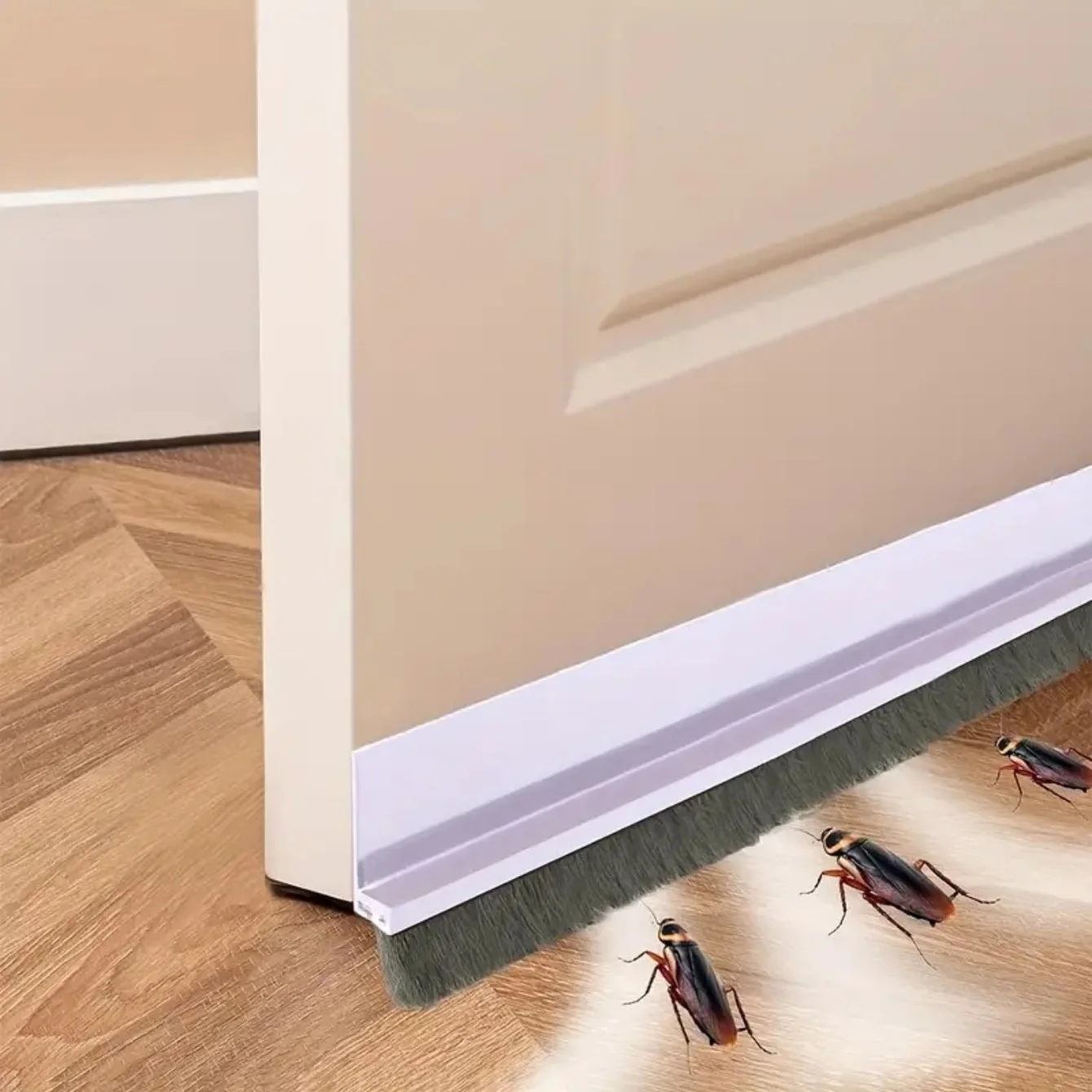 1pc Door Stoppers, Door Sweeps, And Sealing Strips For Both Exterior And Interior Doors, Upgraded Brush Sealing Strips, Door Bot