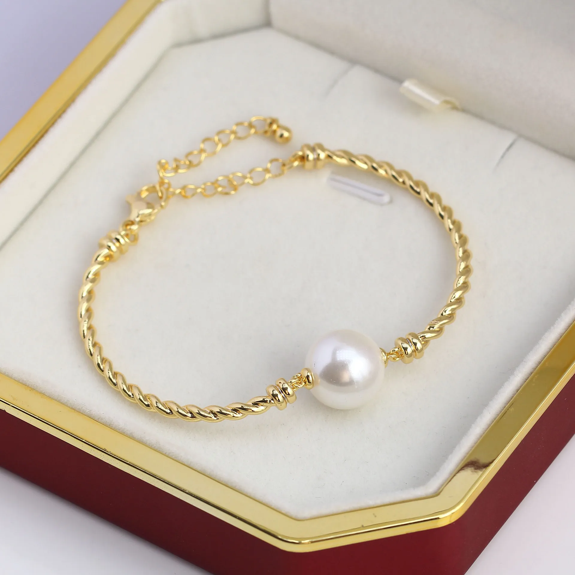 DIY Pearl Accessories New Copper Gold-plated Extremely Fine Simple Temperament Twist Knot Bracelet Empty Holder Adjustable
