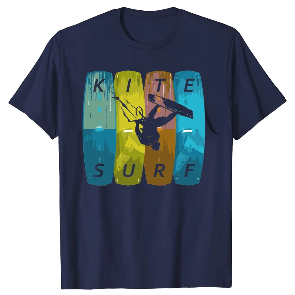 

Kite Surf Kitesurfing Kiteboarding Graphic T-Shirt Men Breathable Cotton Crew Neck