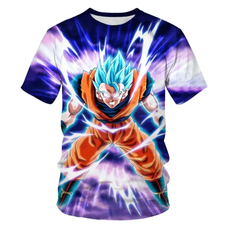 New Dragon Ball Z T-shirts DBZ Jerseys Men's Summer Japanese Anime Harajuku 3D Printed T-shirt Short Sleeved Men's T-shirt Y2k
