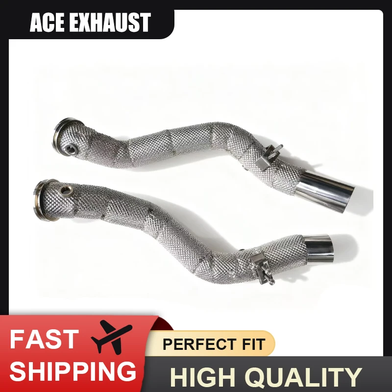 

Hot Selling Free Flow SUS304 Downpipe For Maserati Ghibli Levante Quattroporte SQ4 3.0T Downpipe With Heat Wrapp