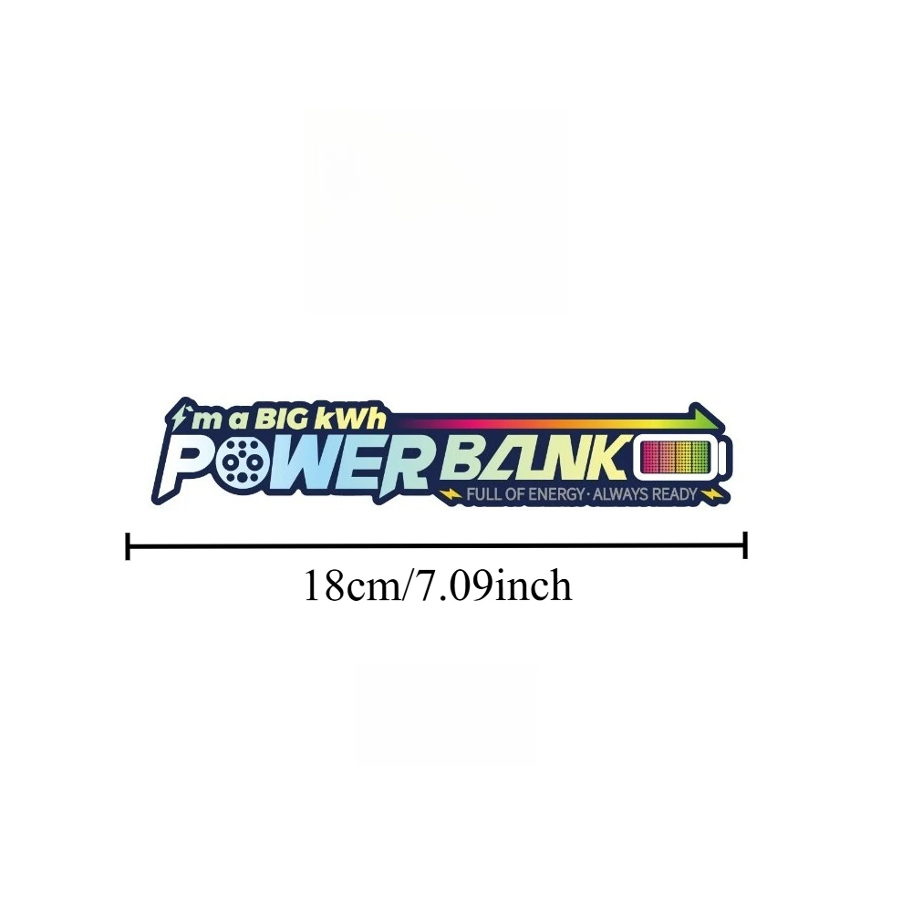 1PC Power Bank Letter Graphic Vinyl Decal, Waterproof For Truck Window, Motorcycle, Laptop, Water Bottle & Luggage - view 3