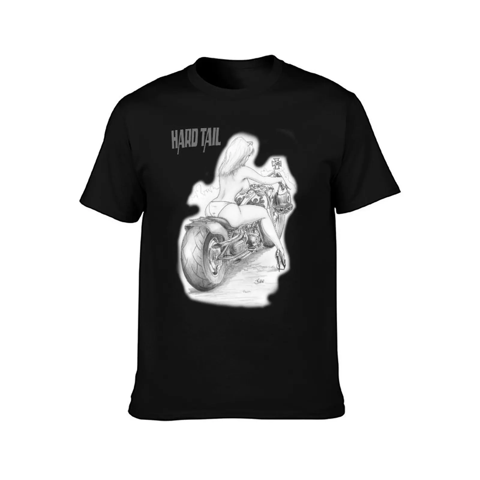Hard tail T-Shirt, Summer Casual Cotton Tee, Oversized Streetwear Tops, Vintage Graphic Print, Loose Fit Short Sleeve