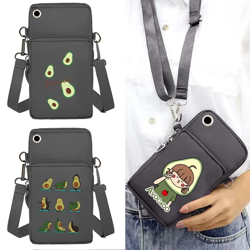 Unisex Mobile Phone Bags Outdoor Sport Wrist Pack Shoulder Bag for Apple/Huawei/Xiaomi Waterproof Cell Phone Pouch Avocado Print