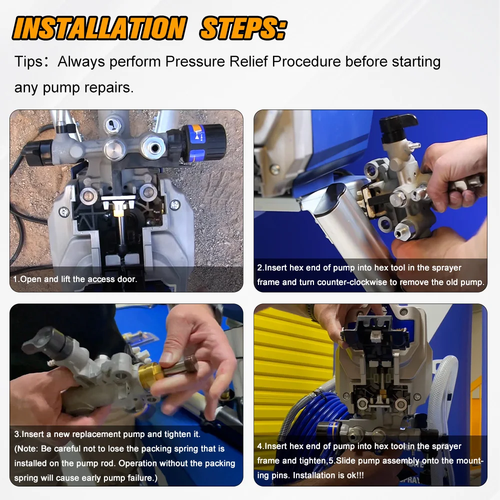 Power Paint Sprayers Pump Replacement Kit 24Y472 For Graco ProXChange ProX21 ProX19 ProX17 Electric Airless Sprayer Pump