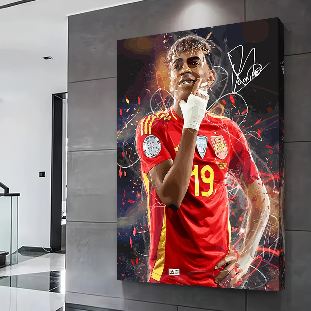 Lamine Yamal Spain National Team Portrait Printing Poster Customizable Pictures Wall Art Canvas Painting for Decoration Home