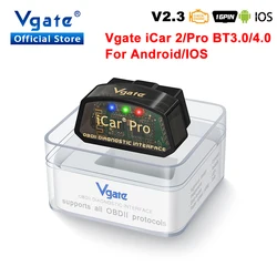 Vgate-escáner de diagnóstico de coche, lector de código automático con Bluetooth 4,0, para Android/IOS, OBD 2 iCar2, adaptador OBDII, ELM327 v2.3 iCar Pro obd2