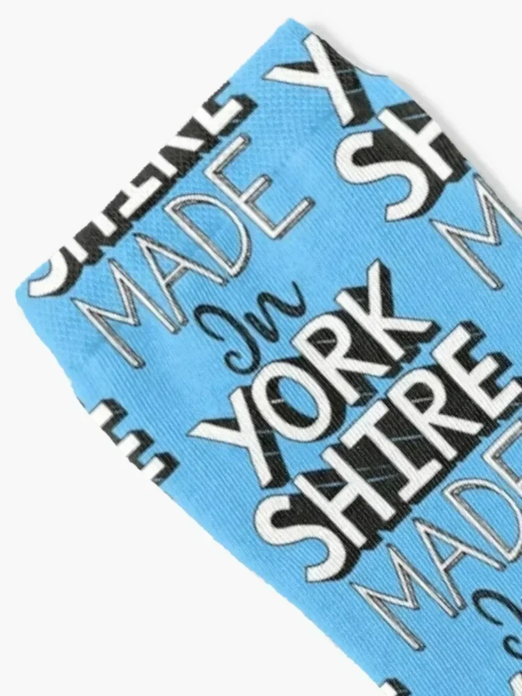 Made In Yorkshire Illustration - Blue Print Socks Non-slip fashionable anti slip football Rugby Woman Socks Men's