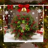 40cm Christmas Wreath with Red Berries - Artificial Eucalyptus Leaf Door Hanger, - Indoor and Outdoor Holiday Decor 6